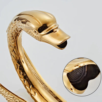 Wilburn - Freestanding Floor Gold Swan Bathtub Tap with Handheld Shower