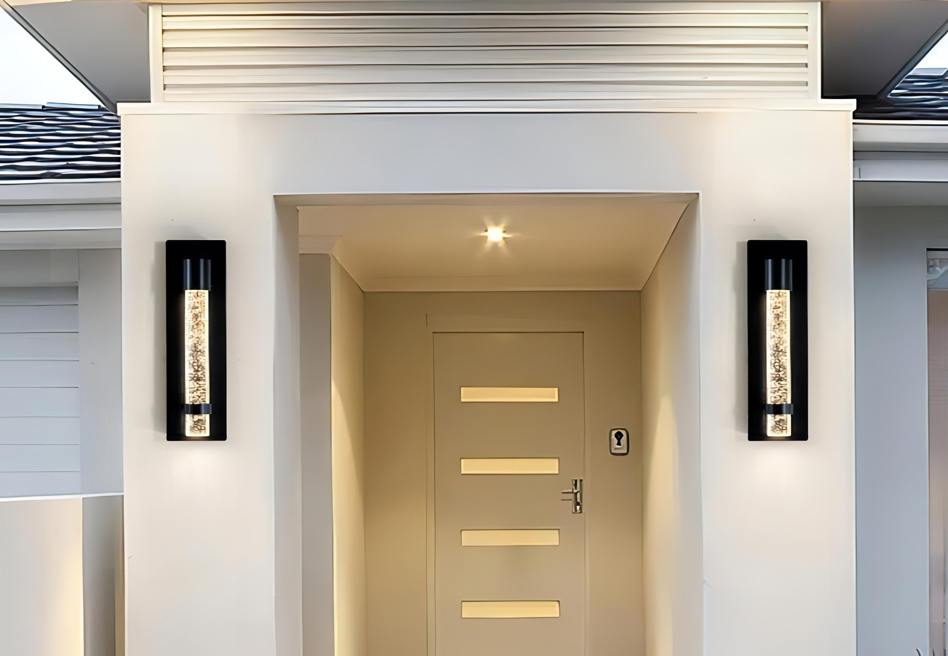 Owyn - Crystal Bubble Black Modern Outdoor Wall Light Bar