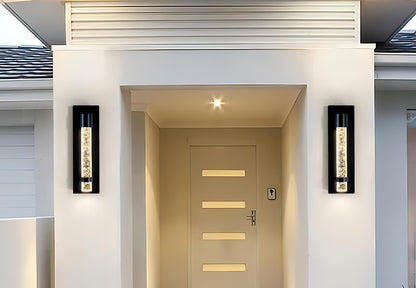 Owyn - Crystal Bubble Black Modern Outdoor Wall Light Bar