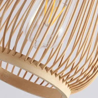 Rayna - Modern Scandinavian Woven Bamboo Hanging Round Rattan Ceiling Light