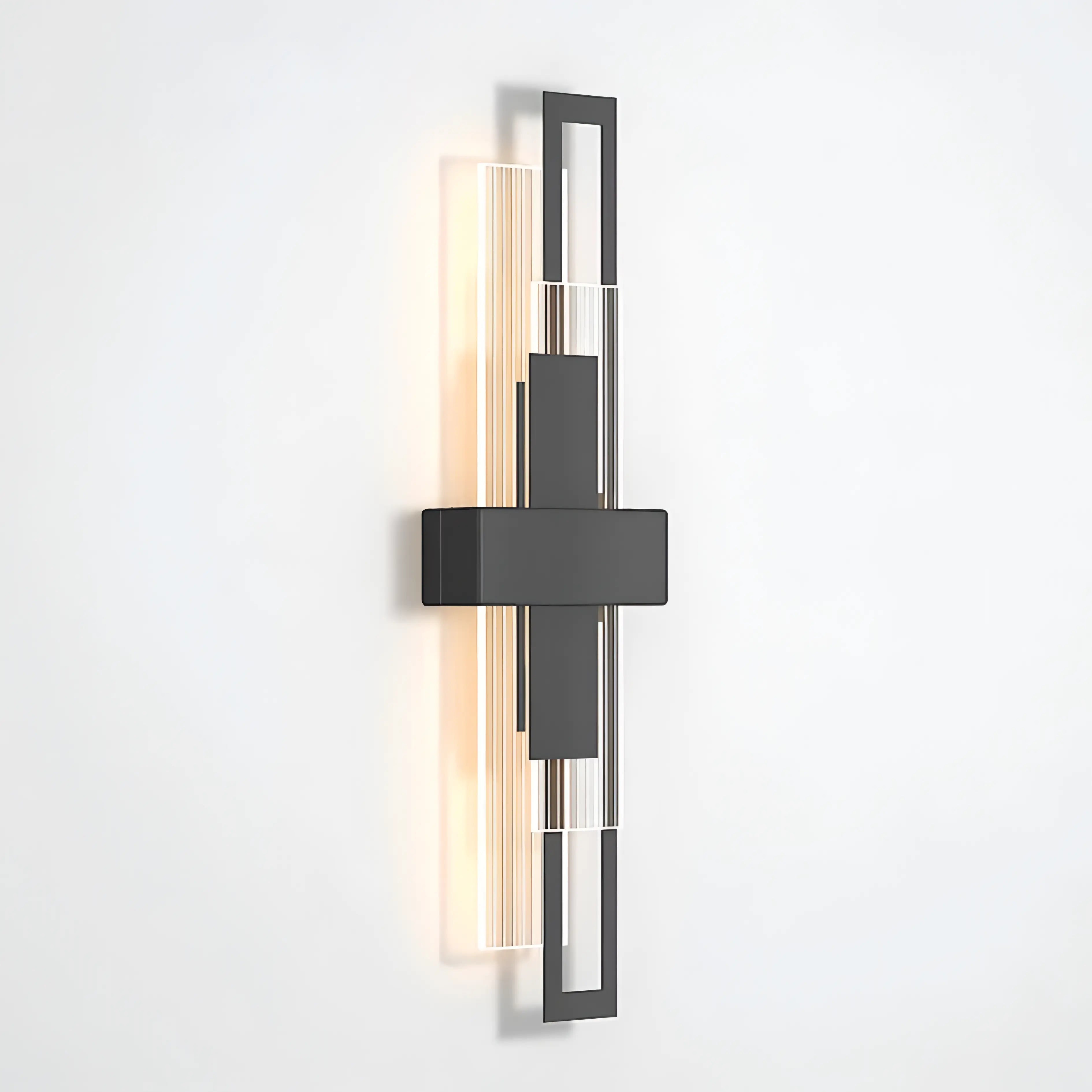 Hodgson - Black Rectangular LED Acrylic Layered Outdoor Wall Light