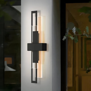 Hodgson - Black Rectangular LED Acrylic Layered Outdoor Wall Light