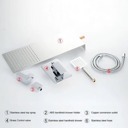 Fitzgerald - Wall Mounted Modern Thermostatic Shower Set