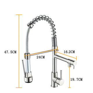 Edgar - Spring Pull Down Hot/Cold Water Mixer Crane Tap with Dual Spout