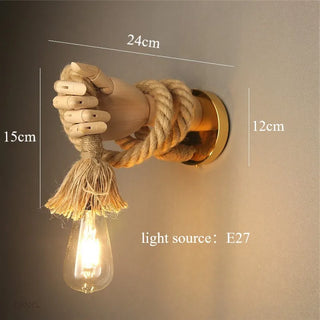 Iride - Abstract Gold Hand Hemp Rope Wall Light