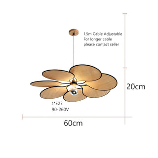 Fournier - Round Flower Wicker and Rattan Pendant Ceiling Light