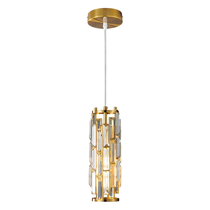 Enoch - Crystal Hanging Long Tube Pendant Ceiling Light