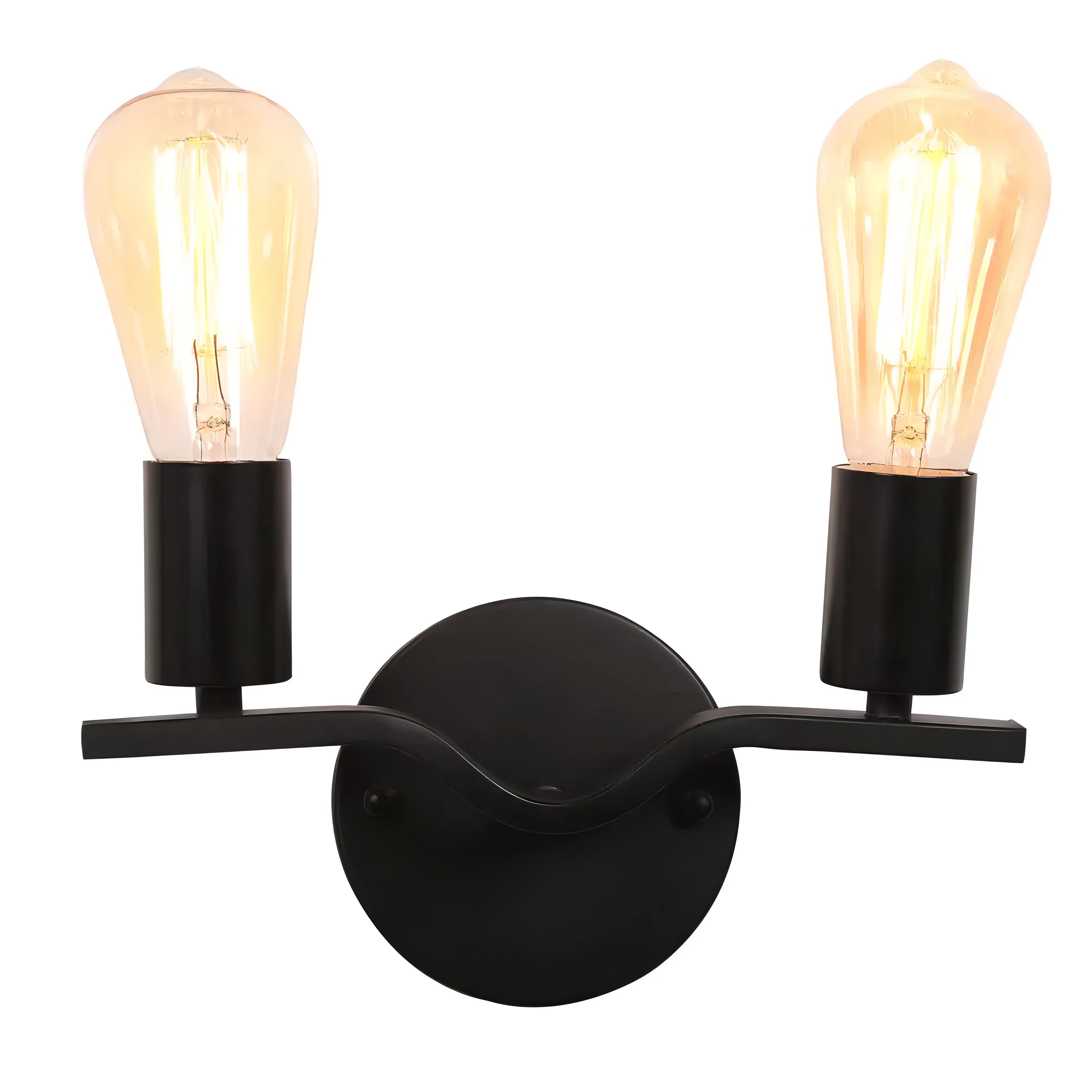 Lexis - Modern Wooden Double Head Wall Light