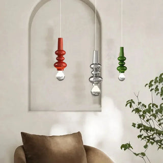 Camryn - Modern Abstract Coloured Tube Glass Adjustable Hanging Ceiling Light