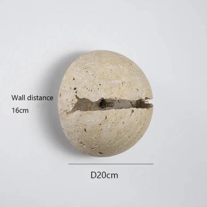 Burge - Retro  Natural Stone Round Wall Light