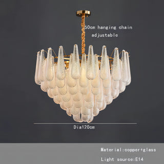 Roselia - Patterned Teardrop Glass Multi-layer Tiered Ceiling Light Chandelier