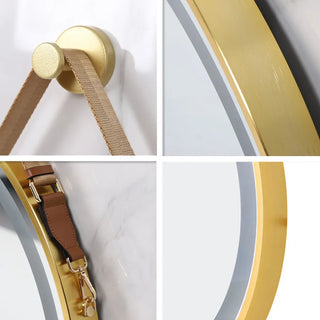 Yena - Modern Round Frame Bathroom Mirror with Detachable Rope
