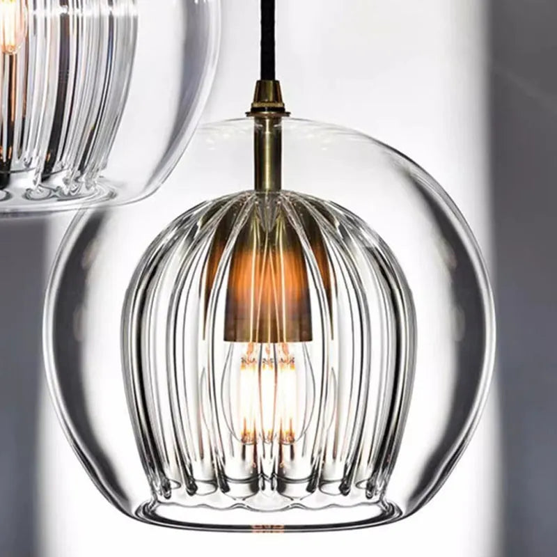 Glass Double Shade Pendant Hanging Ceiling Light