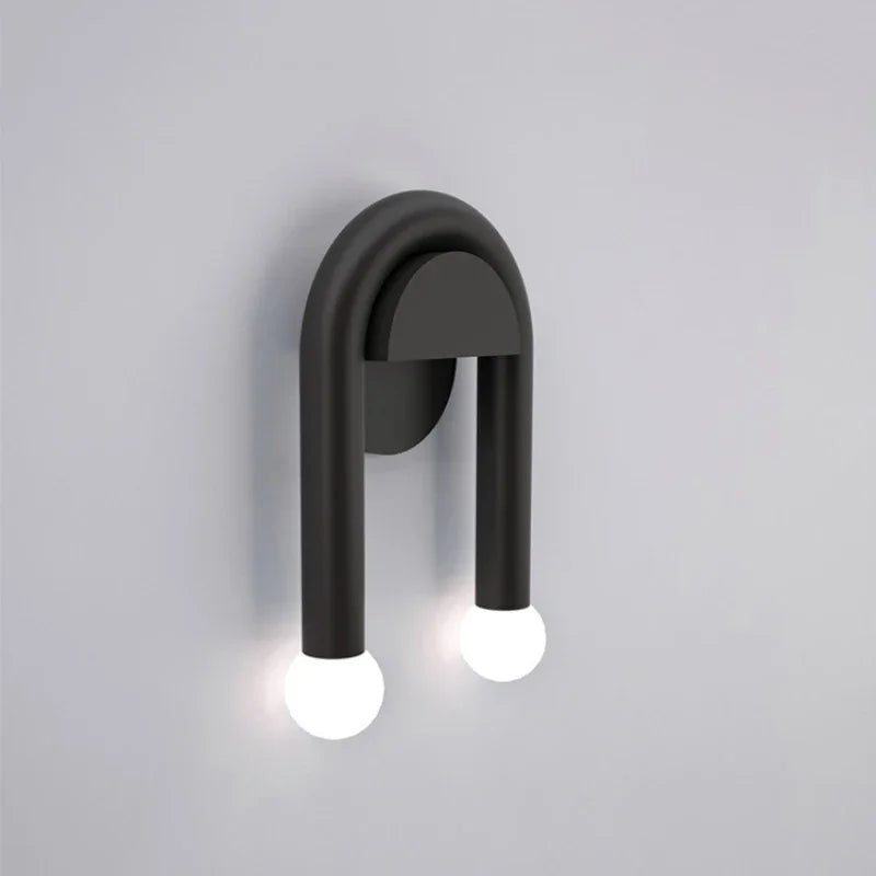 Kavita - Modern Minimalist Black U-Shaped LED Wall Light