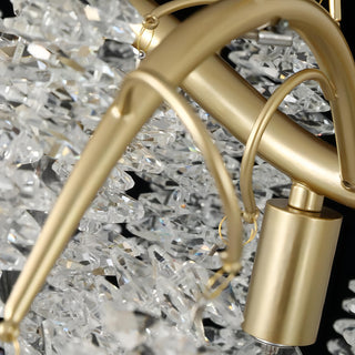 Jessamae - Gold Hanging Rectangle Crystal Tassel Ceiling Chandelier