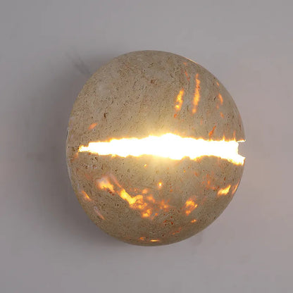 Burge - Retro  Natural Stone Round Wall Light