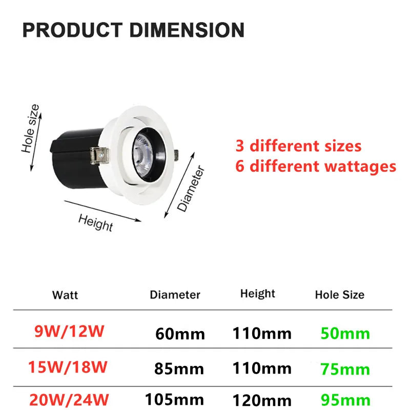 Moise - LED Recessed Rotating Ceiling Downlight
