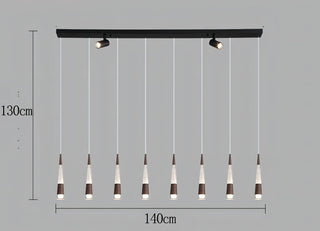 Riza - Modern Hanging Cone Glass Striped Pedant Ceiling Light