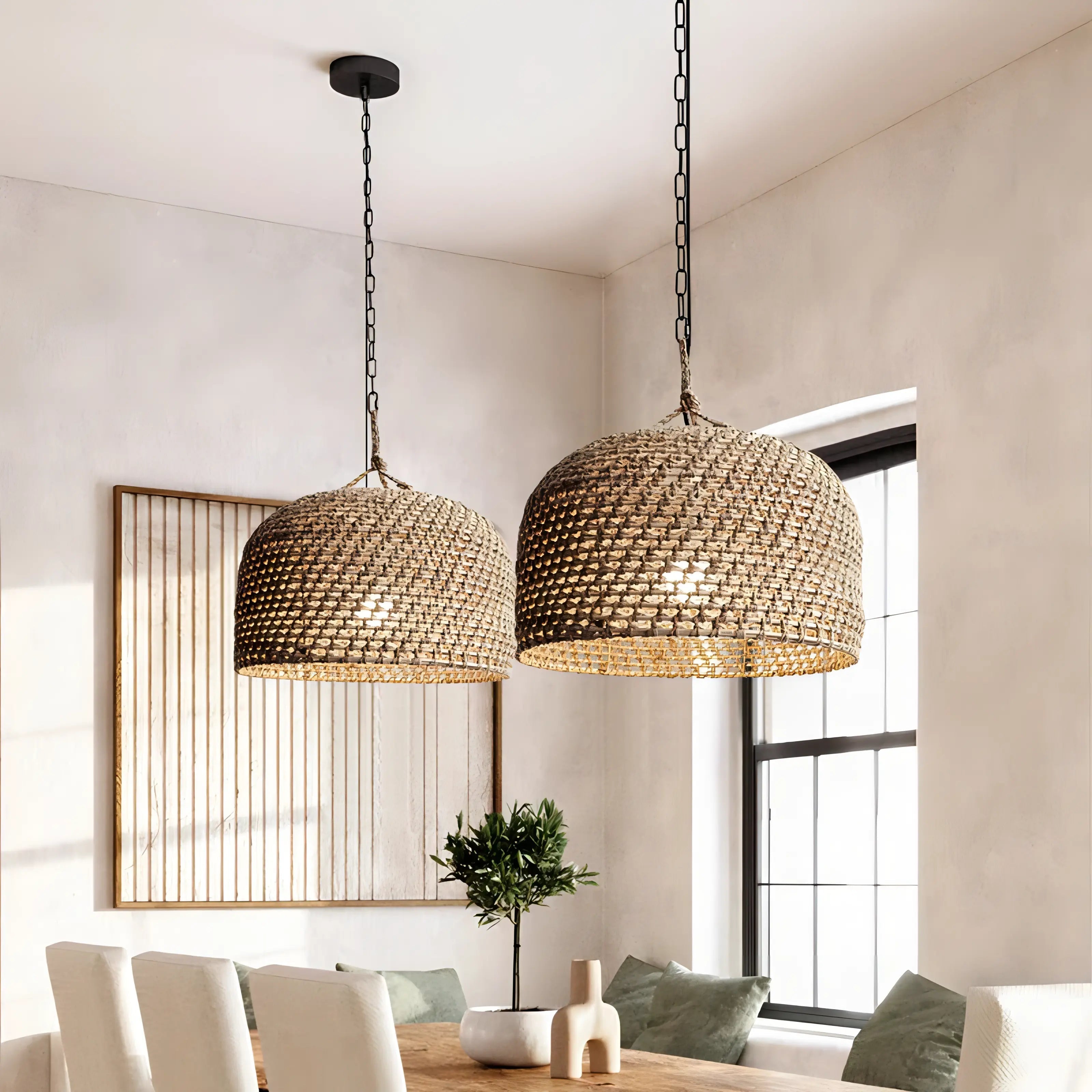 Padilla - Wicker Rattan Pendant Ceiling Light Handmade Japanese Style