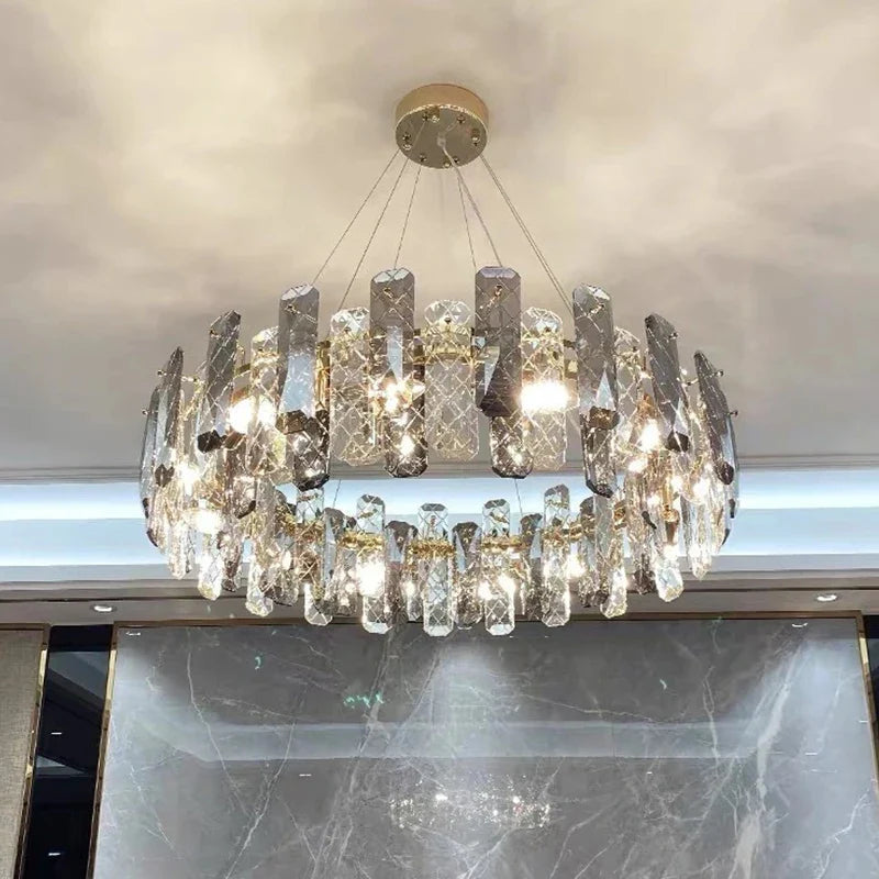 Schmitt - Crystal Hanging Modern Chrome Ceiling Light Chandelier