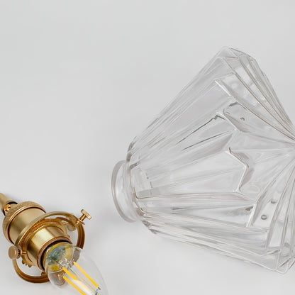 Zechariah - Cone Patterned Glass Pendant Ceiling Light