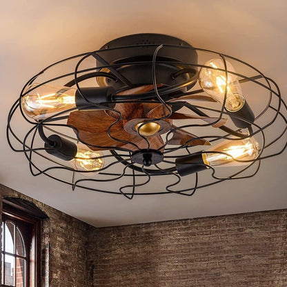 Sanaya - Industrial Retro Ceiling Fan Light