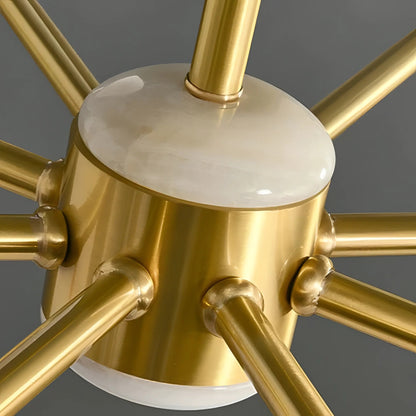 Potts - White Jade Glass Pipe Erected Round Ceiling Light