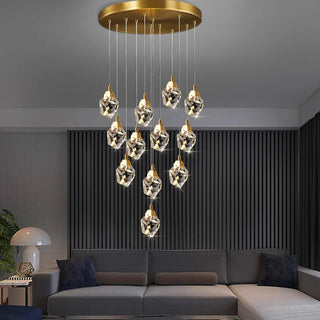 Jessica - Multi Head Crystal Glass Gold Ceiling Chandelier