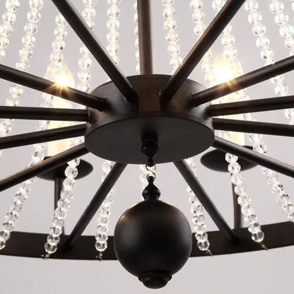 Brandt - American Country Candle Glass Bead Hanging Ceiling Light Chandelier