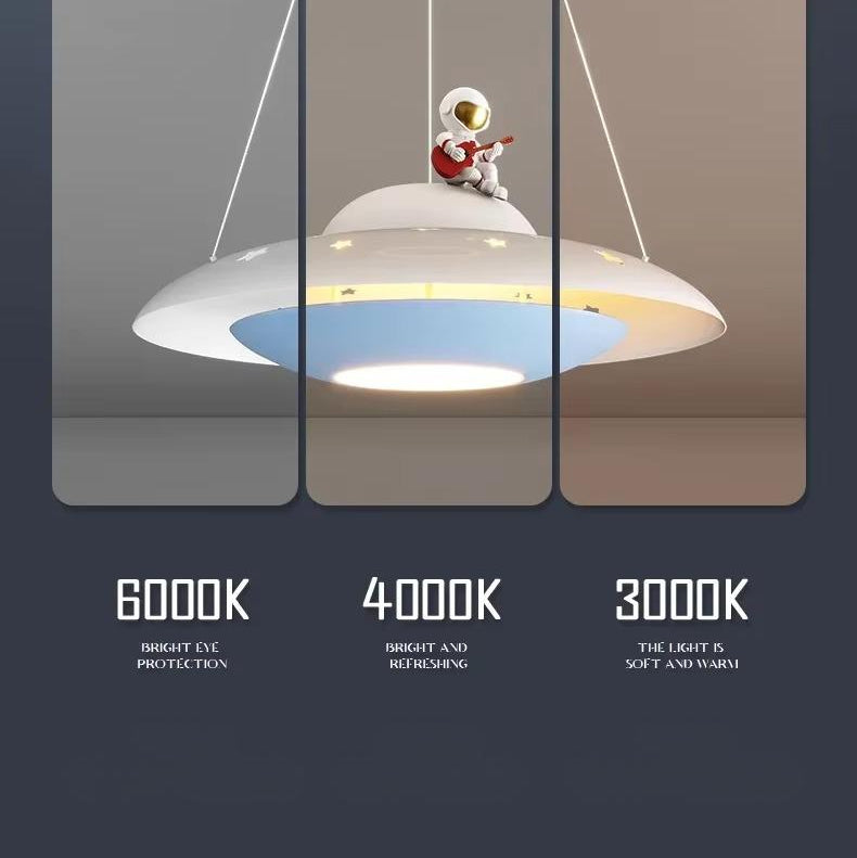 Jaleel - Children's Room Astronaut UFO Hanging Ceiling Light