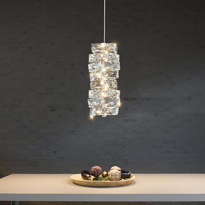 Zayd - Twisted Crystal Glass Hanging Pendant Ceiling Light