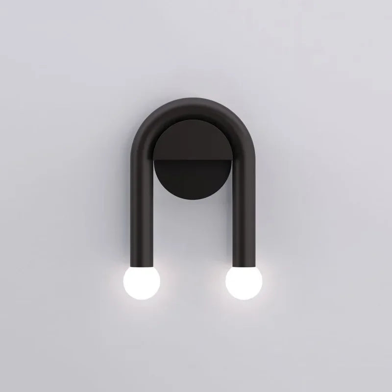 Kavita - Modern Minimalist Black U-Shaped LED Wall Light