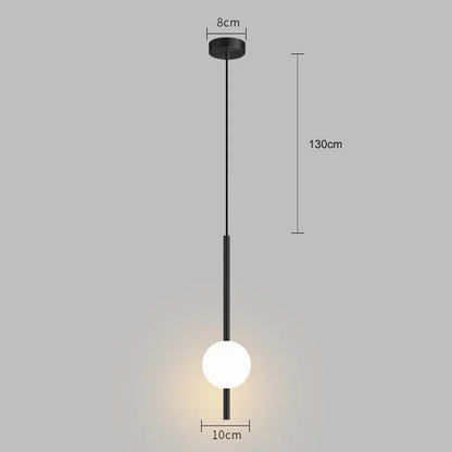 Riandne - Modern Hanging Frosted Glass Ball Pendant Light  Properties