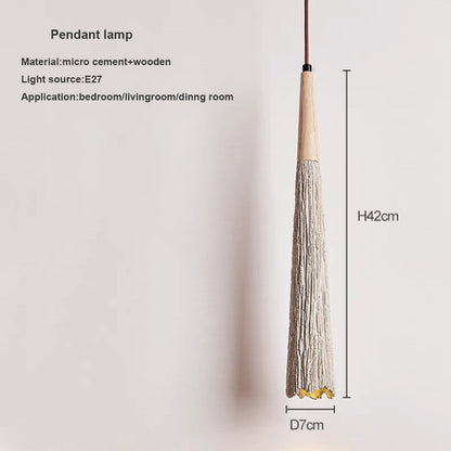 Ibolya - Wabi Sabi Wood Style Long Cone Tube Pendant Ceiling Light