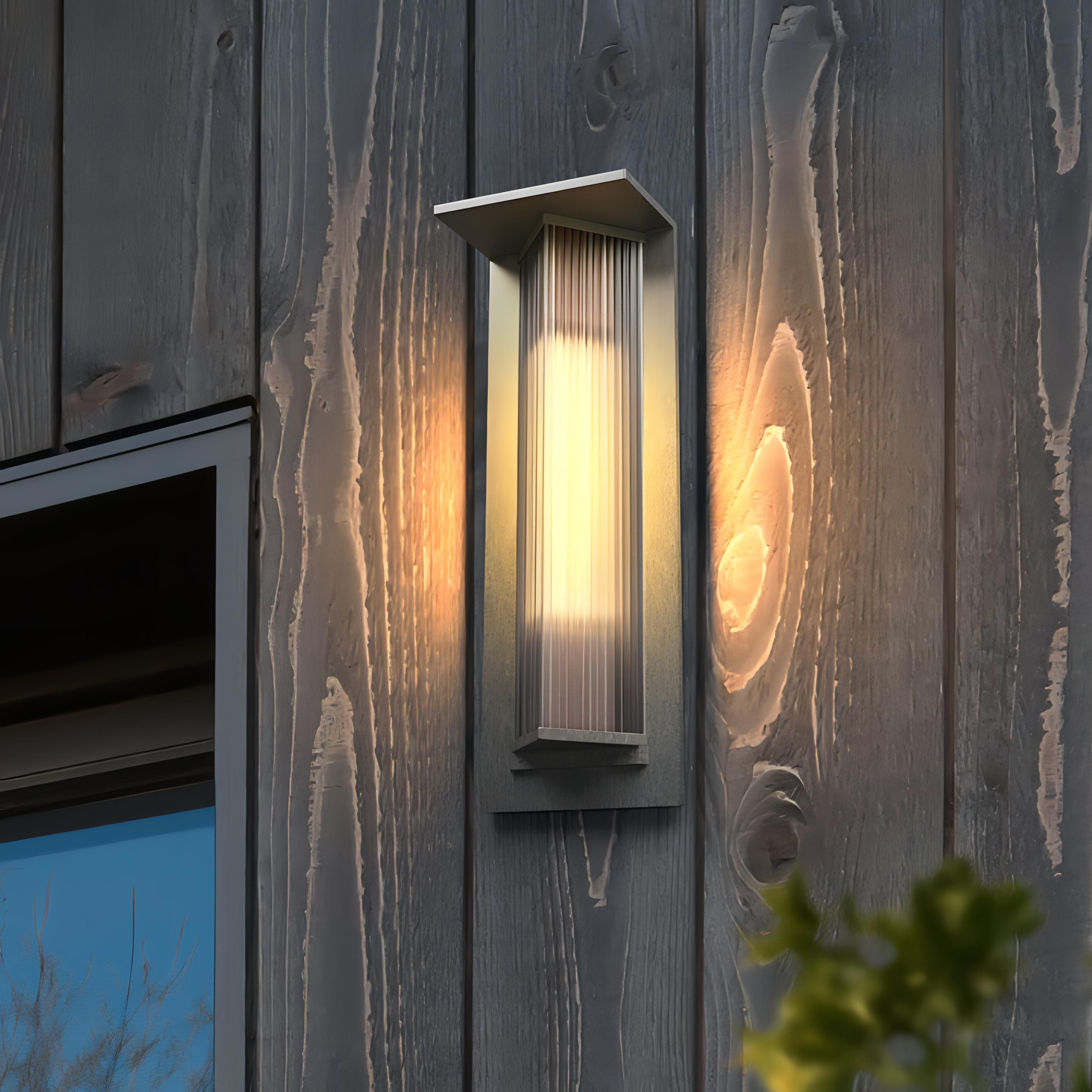 Kalino - Black Modern Patterned Glass Waterproof Outdoor Wall Light