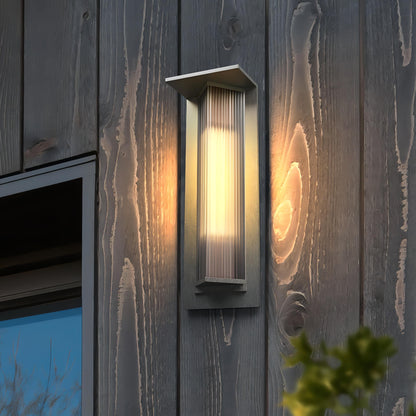 Kalino - Black Modern Patterned Glass Waterproof Outdoor Wall Light