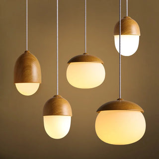 Delia - Modern Scandinavian Wooden Round Hanging Pendant Ceiling Light