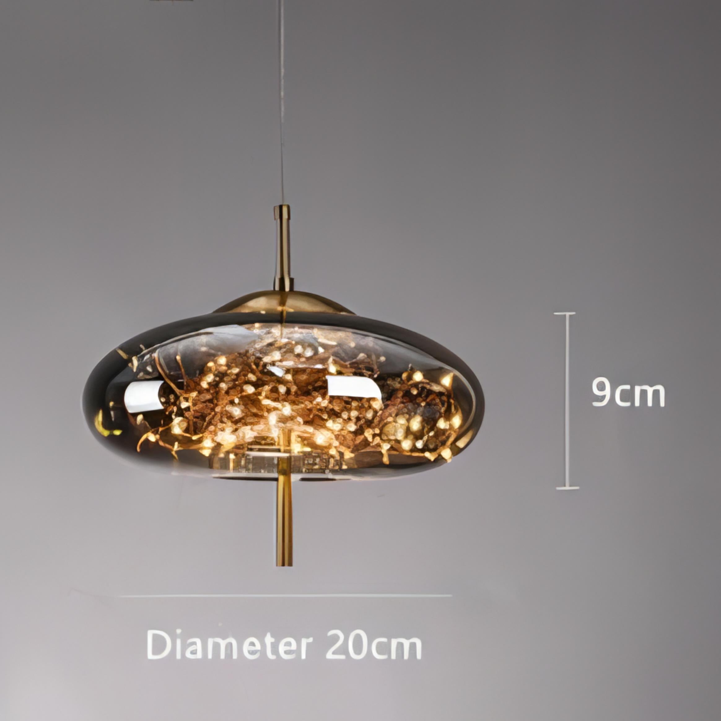 Zev - Coloured Glass Hanging Dome Burst Star Pendant Ceiling Light