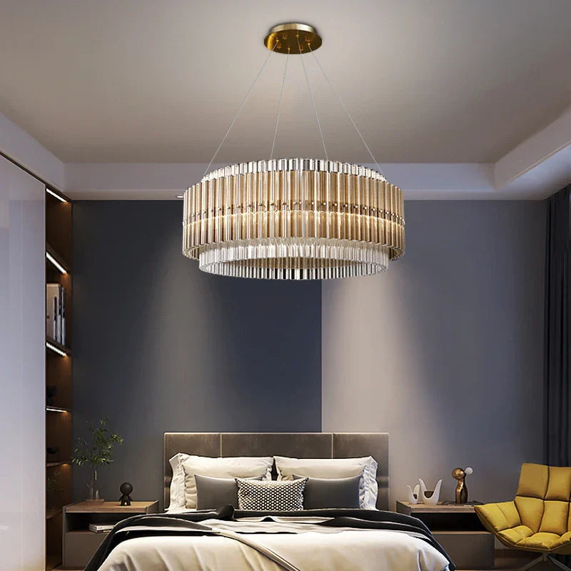 Lana - Modern Golden Glass Pendant Chandelier