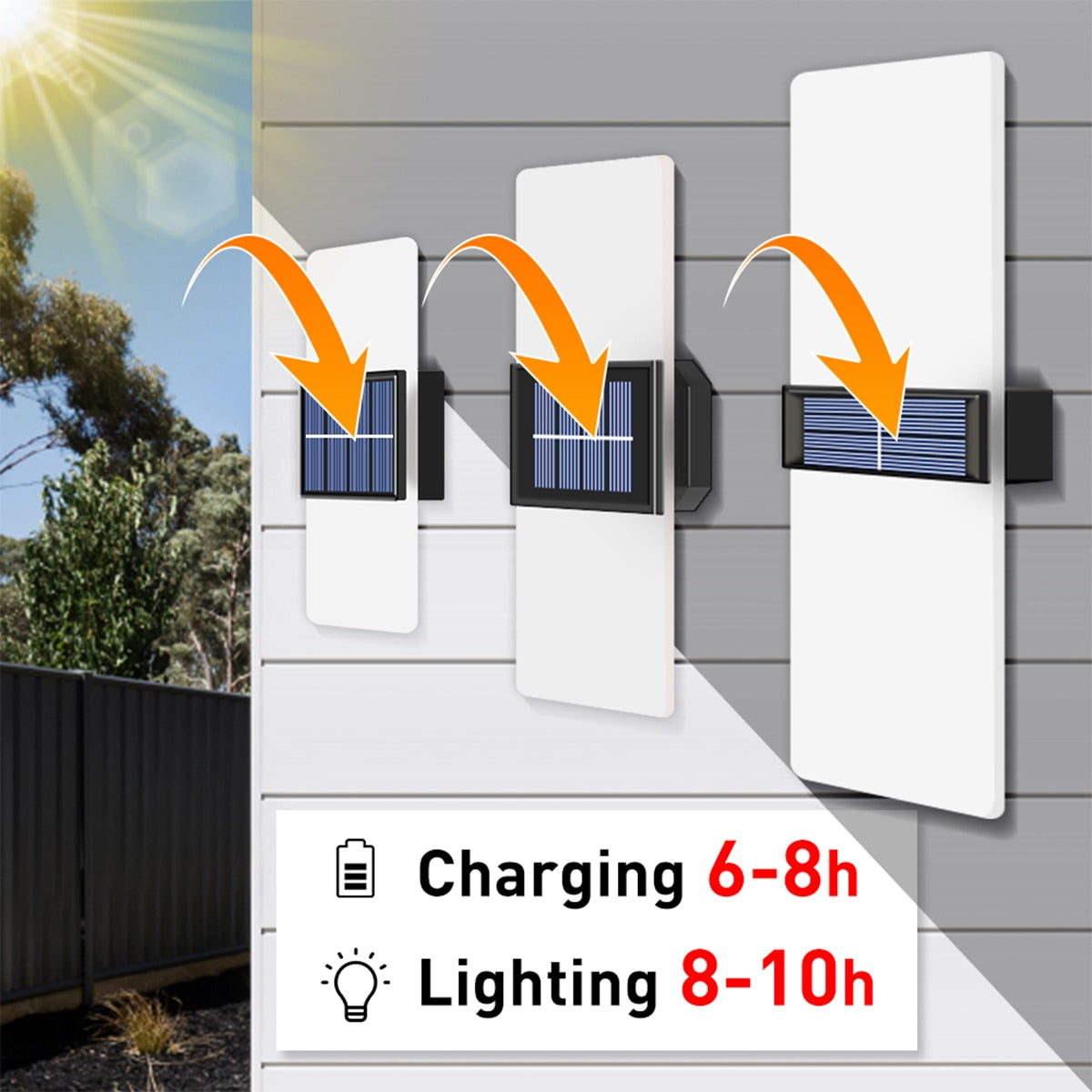 Kacela - Solar Outdoor Modern Milk Shade Wall Light Up/Down