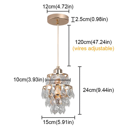 Siera - Crystal Hanging Shaped Multi Hanging Glass Round Gold Ceiling Pendant Light