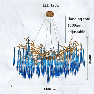 Kazuto - Tree Branch Hanging Multi Teardrop Chandelier