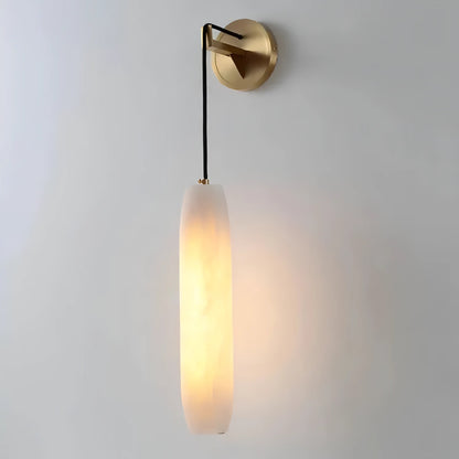 Addison - Modern Cylindrical Marble Hanging Shade Gold Canopy Wall Light