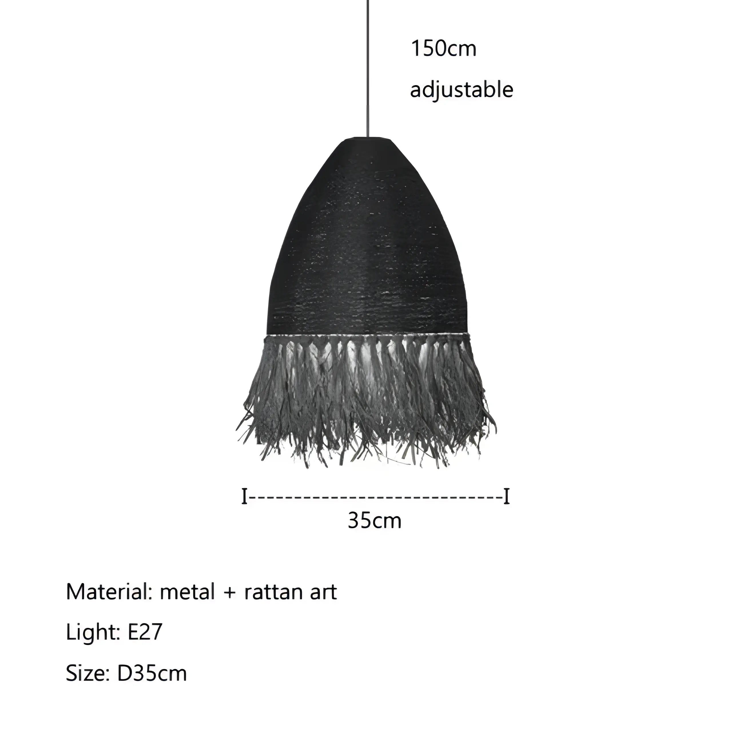 Anika - Wicker Hand-Knitted Pendant Round Ceiling Light