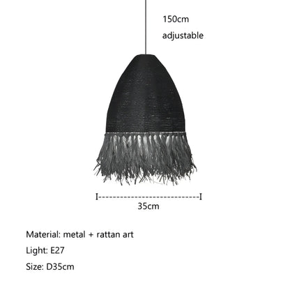 Anika - Wicker Hand-Knitted Pendant Round Ceiling Light