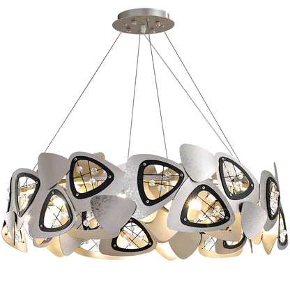 Nagel - Round Silver Leaf Hanging Ceiling Light