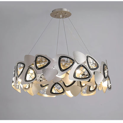Nagel - Round Silver Leaf Hanging Ceiling Light