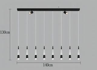 Riza - Modern Hanging Cone Glass Striped Pedant Ceiling Light