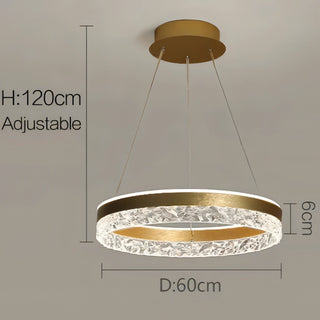 Zaira - Modern Crystal Glass Striped Circular Hanging Ceiling Light Chandelier