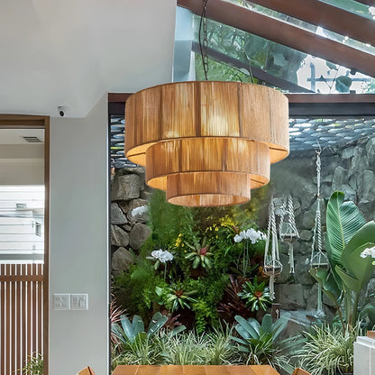 Carnes - Rattan Wicker Pendant Ceiling Light Bohemian Style